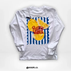 Polera M/L Positive Vibes - Blanco