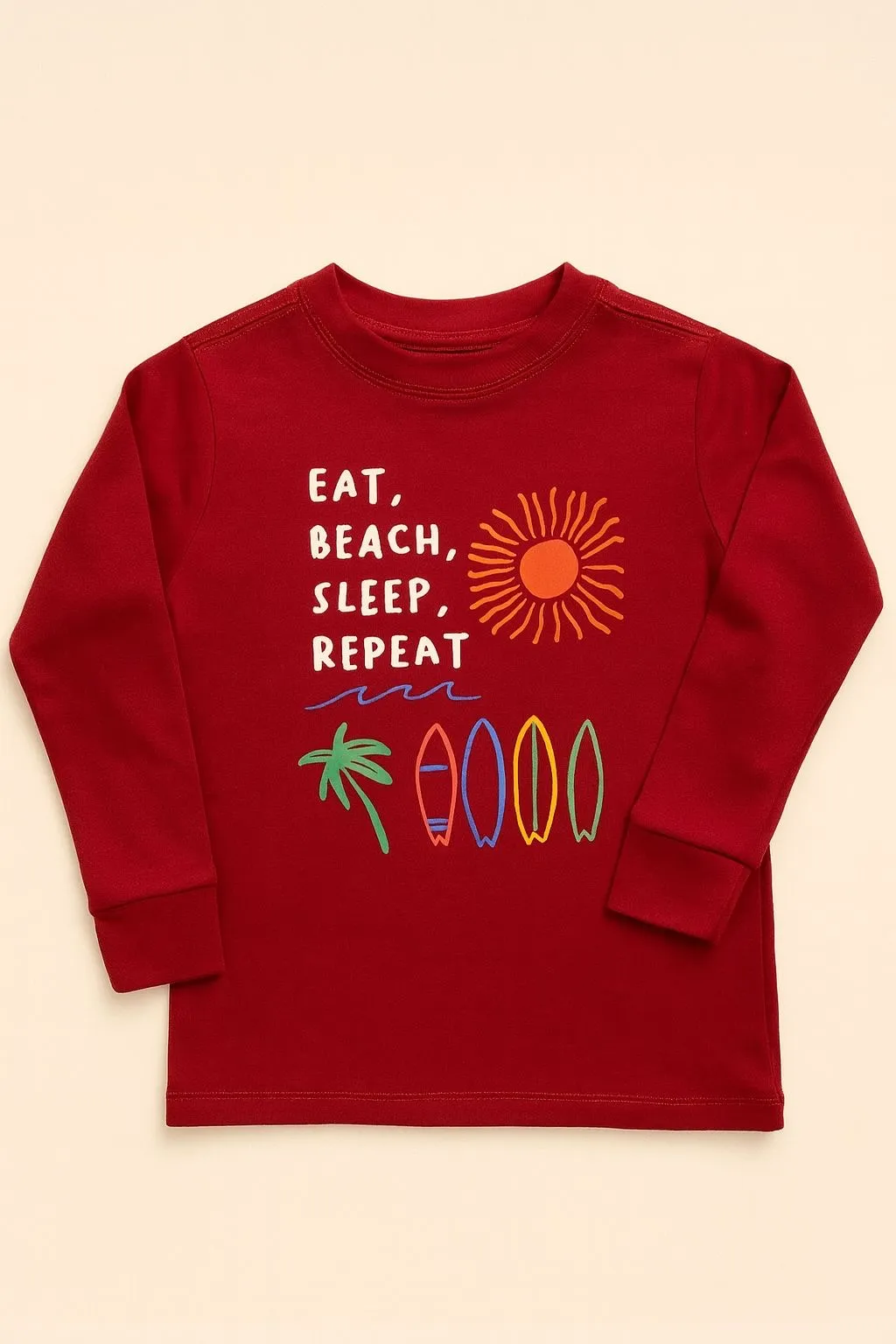 Polera M/L Surf - Burdeo