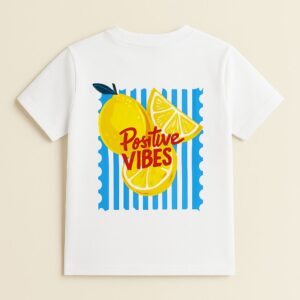 Polera M/C Positive Vibes - Blanco