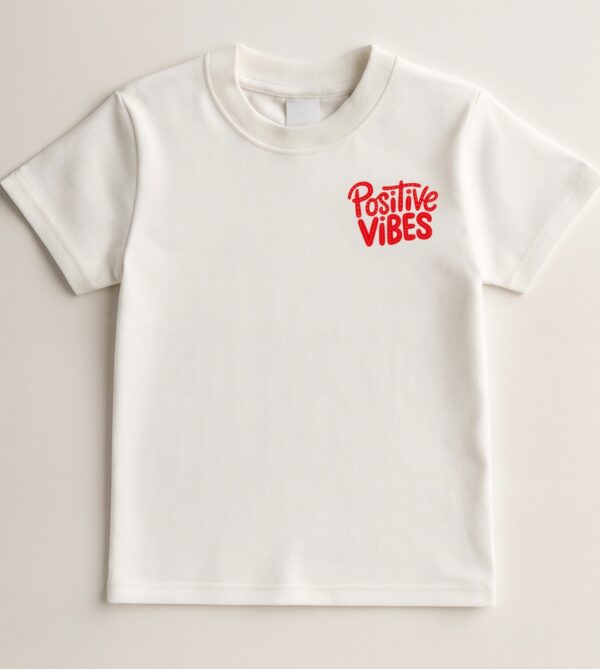 Polera M/C Positive Vibes - Blanco - Imagen 2
