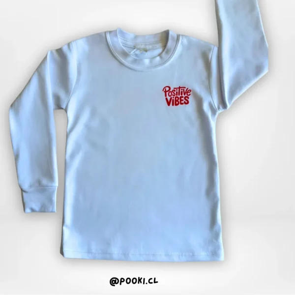 Polera M/L Positive Vibes - Blanco - Imagen 2
