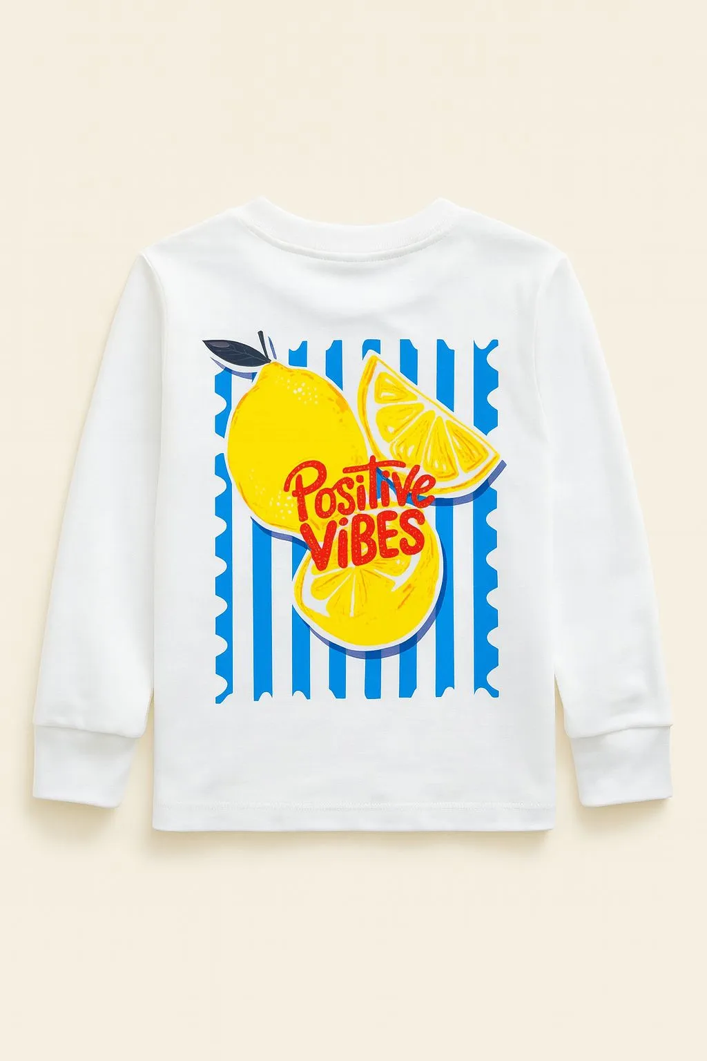 Polera M/L Positive Vibes - Blanco