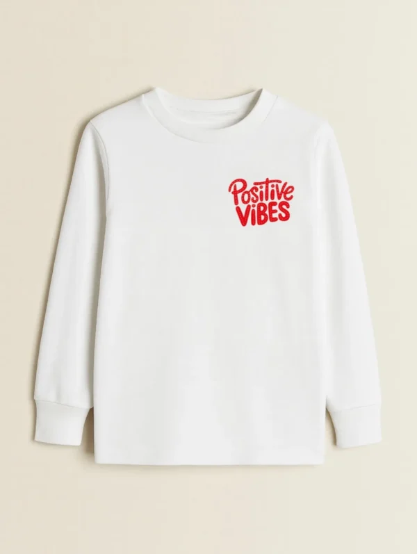 Polera M/L Positive Vibes - Blanco - Imagen 2