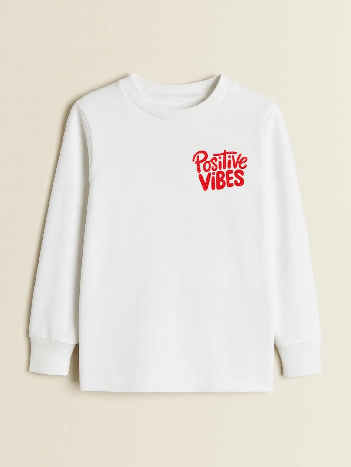 Polera M/L Positive Vibes - Blanco - Imagen 2
