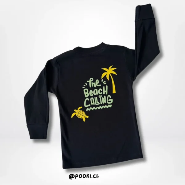 Polera M/L The Beach- Azúl